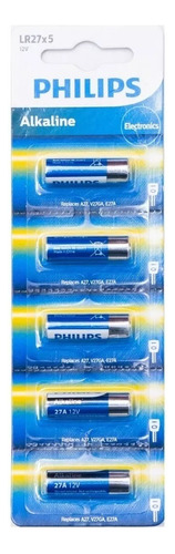 Pack 5 Pilas Philips 27a Lr27 Alcalina Blister 