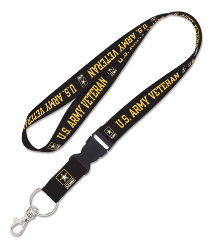 Lanyard De Veterano Del Ejército De Ee. Uu. Negro