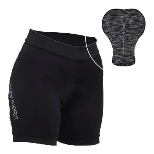 Calza Corta Ciclista Bodytherm Mujer Badana Premium - Olivos