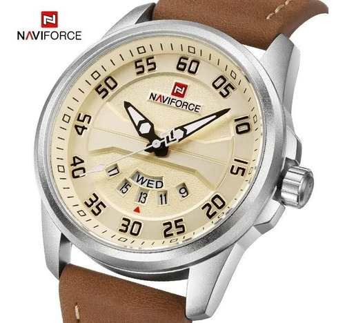 Relógio Masculino Naviforce 9124 Original Couro Luxuoso