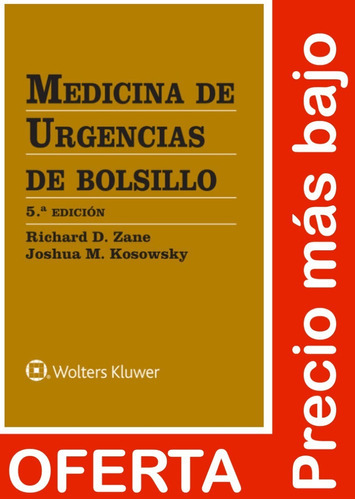 Medicina De Urgencias, De Zane. Editorial Wolters Kluwer, Tapa Blanda En Español, 2023