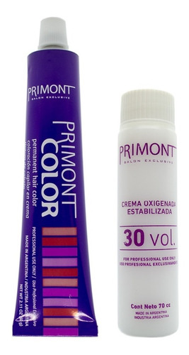Primont Color Kit Tintura 60gr + Oxidante 70ml Coloración