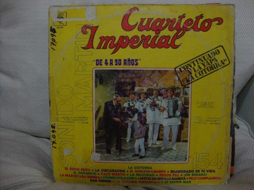 Vinilo Cuarteto Imperial De 4 A 90 Años Ss C1