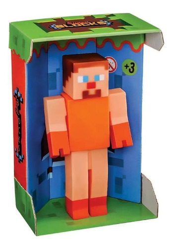 Super Blocks Boneco Infantil Brinquedo Estilo - Minecraft