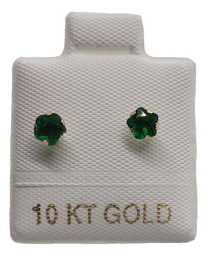 Aretes De Oro Flor 10k Regalo Para Dama 5mm