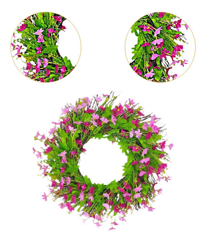 Corona De Flores Artificiales, Corona De Primavera Y Verano,