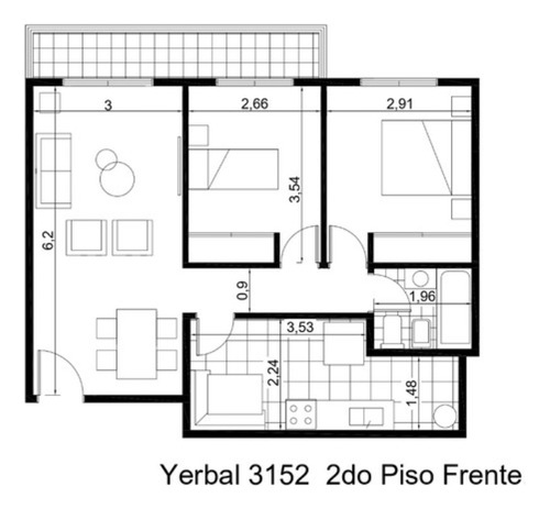 Departamento 3 Ambientes Excelente Oportunidad Flores