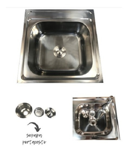 Imagen 4 de 4 de Mueble Lavadero Cocina 50 Cm Bacha Acero Inoxidable +