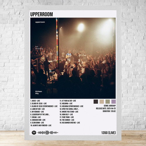 Cuadro Upperroom 1350 Live 30x40 Con Vidrio Y Marco C578 Blanco Clasico