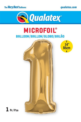 Balão Metalizado Qualatex Número Dourado (escolher Número)