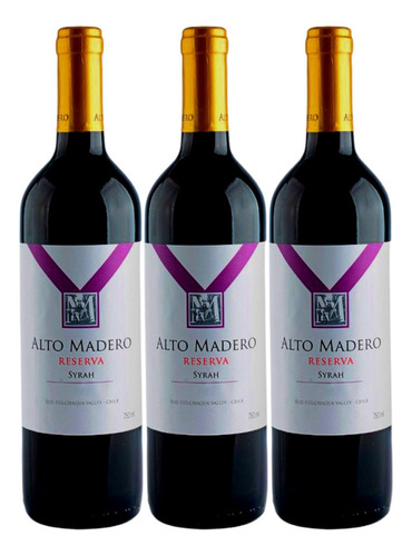 Vinho Alto Madero Reserva Syrah 750 Ml Kit Com 03 Un