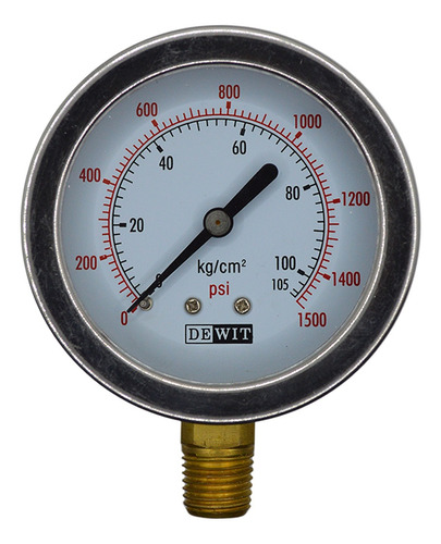 Manómetro Dewit De Rango 0-105 Kg/cm2. Modelo: 2000cb/63/105