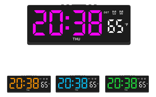 Reloj De Pared Despertador Digital Led Con Termómetro Dohadnb Rosa