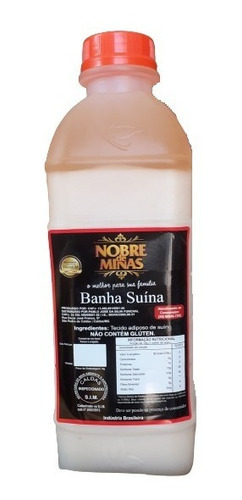 Banha Suína Gordura De Porco 1 Litro Nobre De Minas Premium