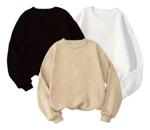 Buzo Clasico Oversized Frisado Unisex Cuello Redondo Apolo