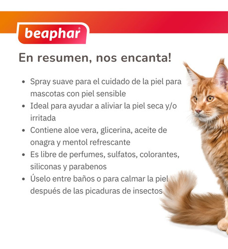 Shampoo En Seco Beaphar Anti-comezón Perros Y Gatos 250ml Fragancia Aloe Vera