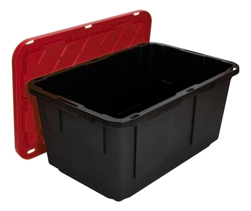 Contenedores, Mxoxr-001, 1pza, 102 Lt, 77x52x38cm, Apilable, Color Negro/Rojo