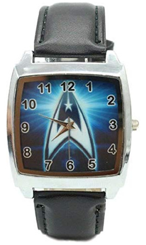 Reloj Pulsera Cuero Genuino Logo Azul S Trek Command