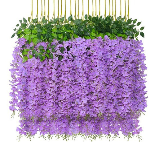 Wisteria Artificial, 14 Unidades, 1,1 M, Violeta Claro