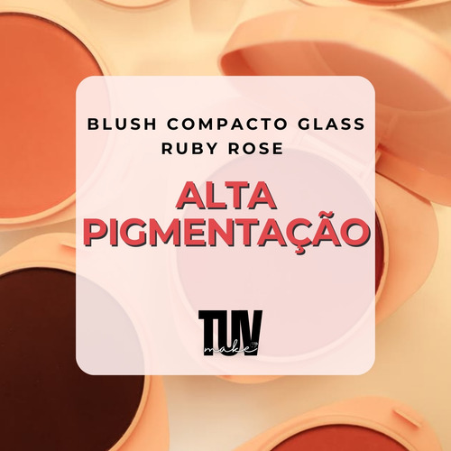 Blush Compacto Ruby Rose Linha Glass Natural Aveludado Gb60 Gb60