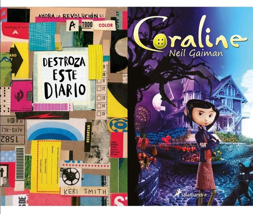 Coraline + Destroza Este Diario A Color = 2 Libros Nuevos