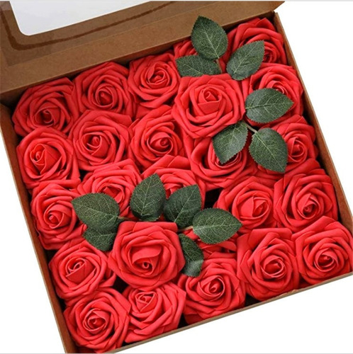 25 Piezas Flores Artificiales Rosas Para Fiesta Ramos Boda