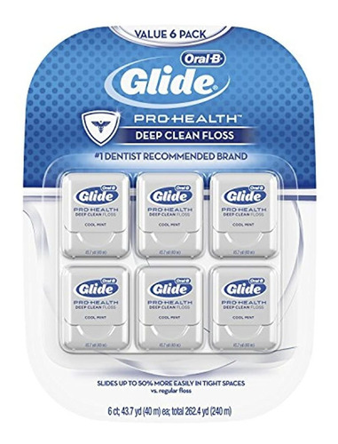 Oral-b Glide, Hilo Dental Pro-health Deep Clean, Menta, 6 Un