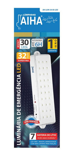 Luminária De Emergência 30 Leds - Bivolt - Aiha