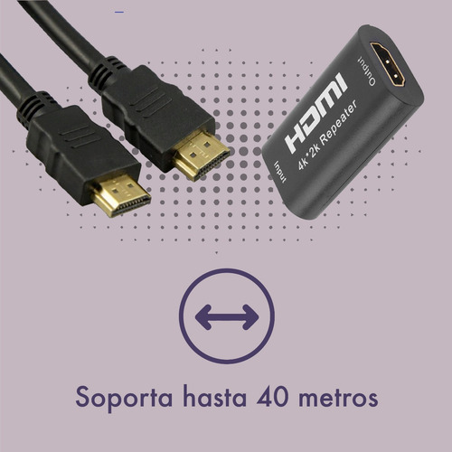 Imagen 5 de 10 de Extensor Alargue Hdmi Directo 40 Metros 4k 2k