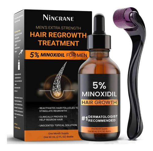 Kit Para El Crecimiento Del Cabello Y La Barba Nincrane 5% M