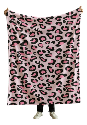 Cobija Frazada Manta Yo Soy La Señora Loca De Los Perros Animal Print Leopardo Rosa Frazada Ligera 110x160cm