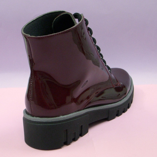 Imagen 3 de 6 de Botin Combate Plataforma Militar Charol De Moda Y Calidad