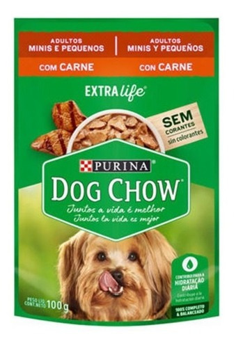 Alimento P/perro Dog Chow Adultos Minis Pequeños Carne 100g