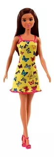 Boneca Barbie Fashion Vestido Borboleta Amarelo - Mattel