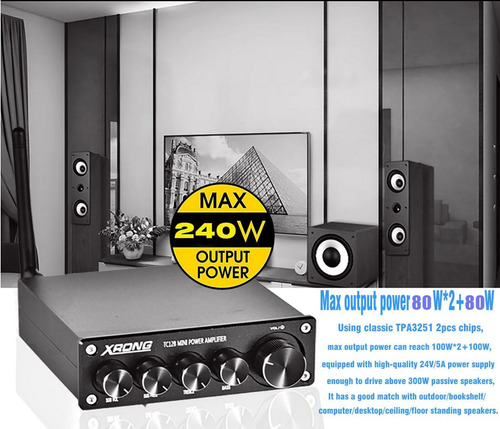 Xrong Amplificador De Subwoofer Audio Para El Hogar, Amplifi