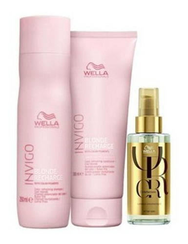 Kit Wella Sham+condicionador Blonde Recharge+oil Reflections