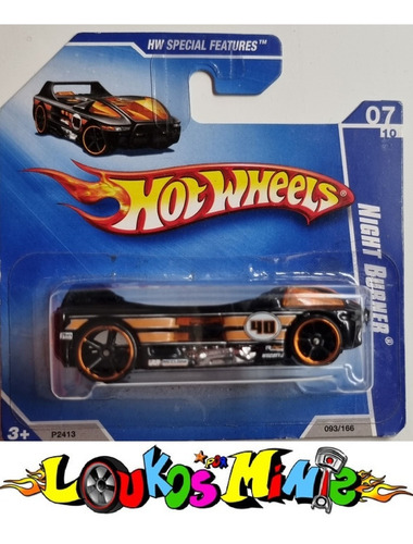 Hot Wheels Night Burner Special Feature 93/166 Cartela Curta