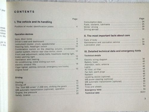 Imagen 3 de 9 de Manual De Propietario Mercedes Benz W114 230/250. 1968.