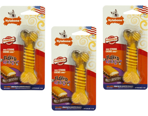 Nylabone (paquete De 3) Flavor Frenzy Dura Chew Cheesesteak 