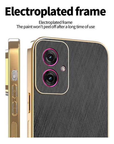 Funda Protectora Para Realme C75 4g Resistente A Los Arañazos, Lujosa, Marco Galvanizado, Piel De Seda
