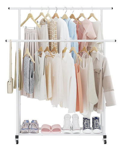 Calmootey Perchero Para Ropa Con Varilla Doble, Perchero Par