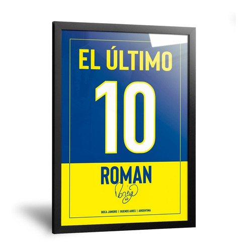 Cuadros Riquelme Roman Boca Juniors Fútbol Enmarcado 20x30cm