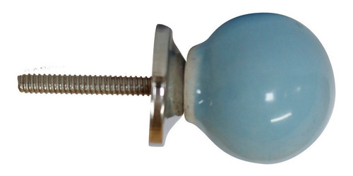 Imagem 3 de 5 de 2 X Puxador Cerâmica Redondo Azul Móveis Portas Gavetas