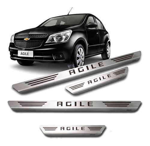 Jogo Kit Soleira Chevrolet Agile Inox