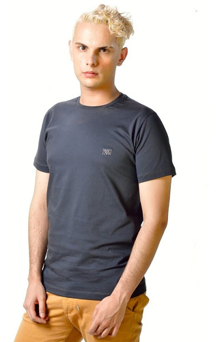 Camiseta Masculina Básica 100% Algodão Neesie Cinza Escuro