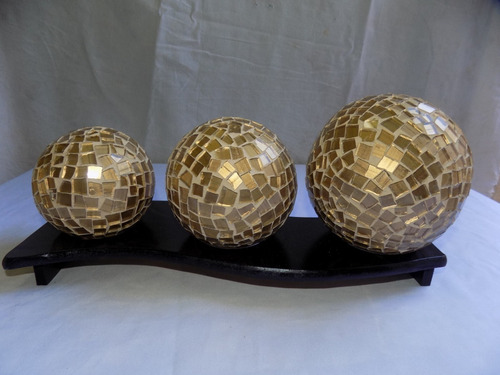 Set De Esferas Vitromosaico Incluye Base