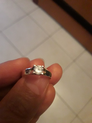 Anillo De Compromiso Solitario, Plata 925