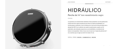 Imagen 2 de 6 de Parche Evans Hydraulic Black 14 Arenado Coated Usa Redoblant
