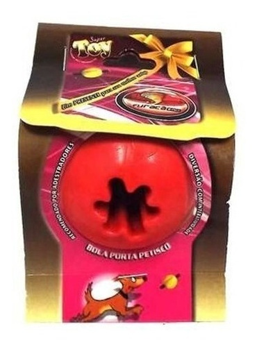 Brinquedo Bola Macica P/ Caes Porta Petisco Vermelho Bolinha