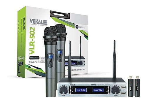 Microfone Vokal Vlr502 Sem Fio Vlr-502